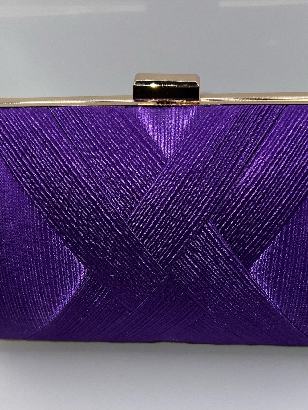 Elegant Purple Satin Evening Clutch